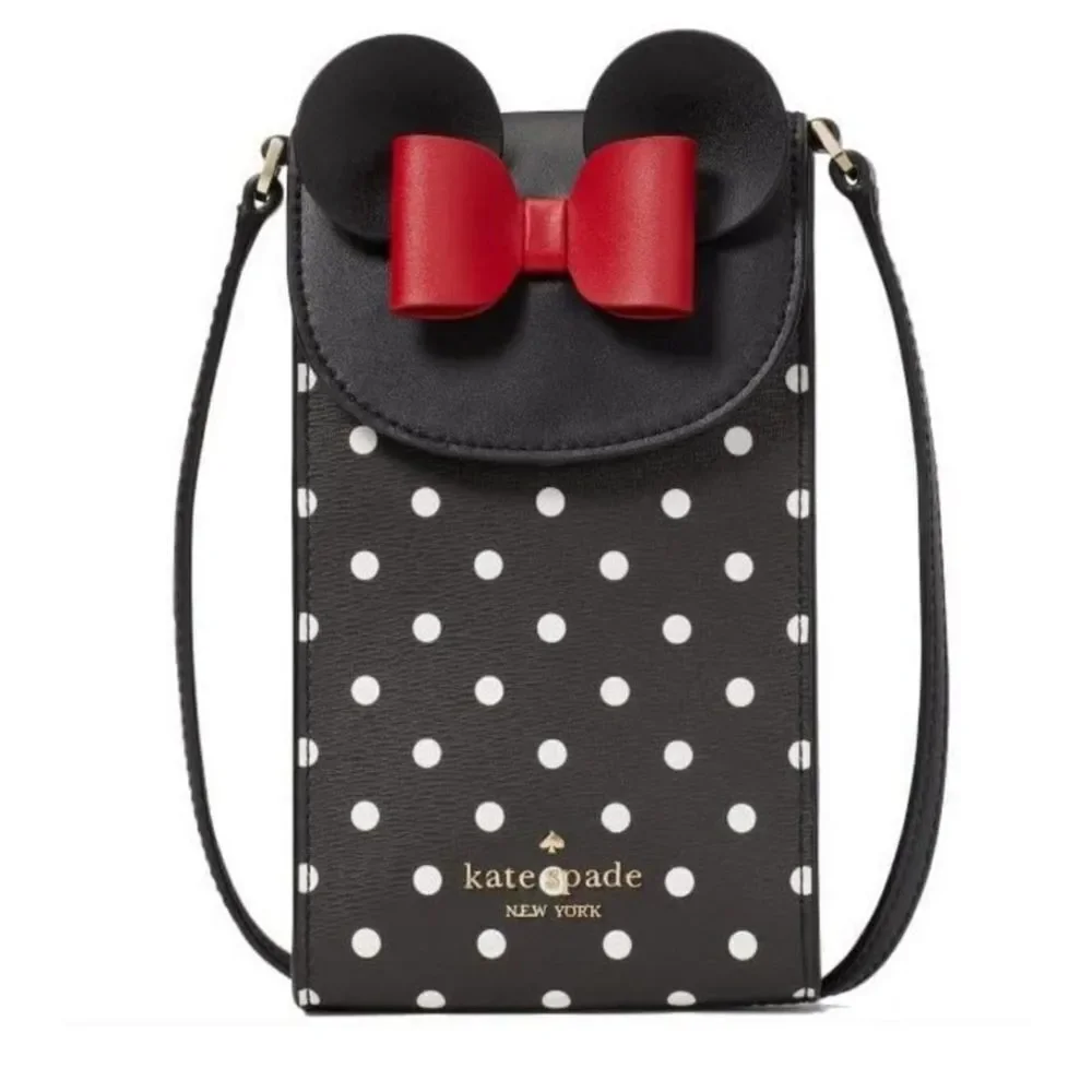Kate Spade x Disney Minnie Mouse North South Flap Phone Crossbody NWT